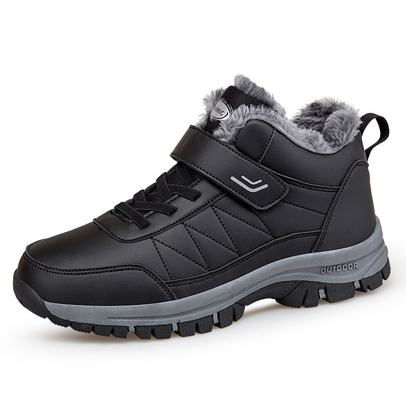 Men's High-top Travel Fleece-lined Hiking Shoes