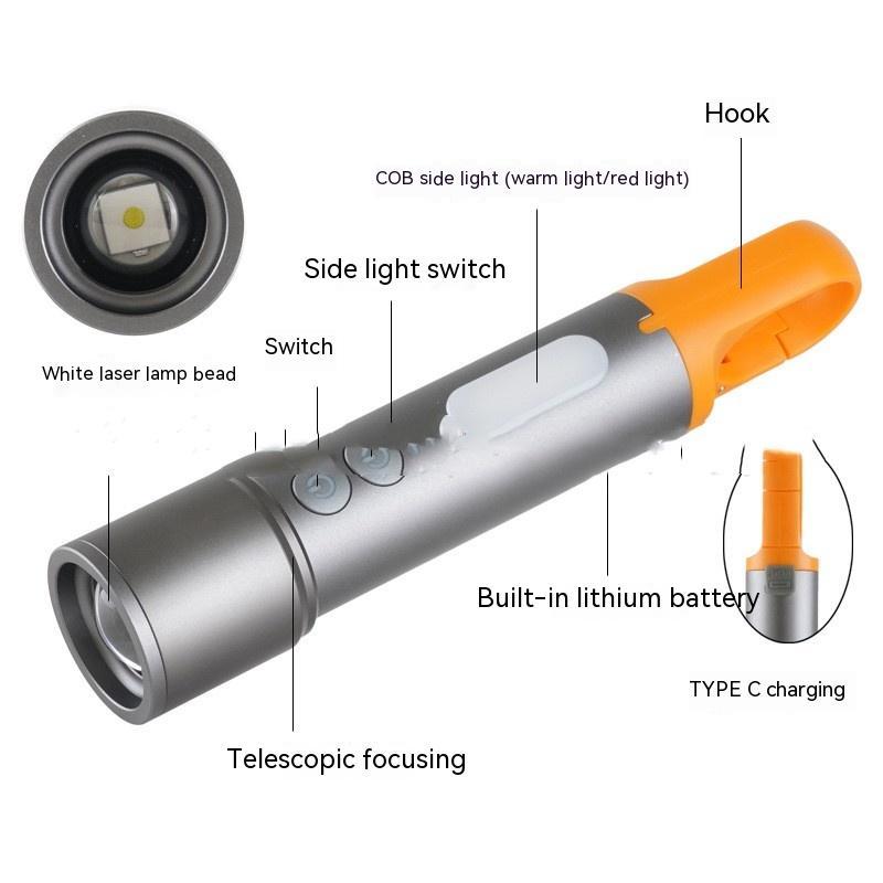 Outdoor Camping Waterproof White Laser Flashlight