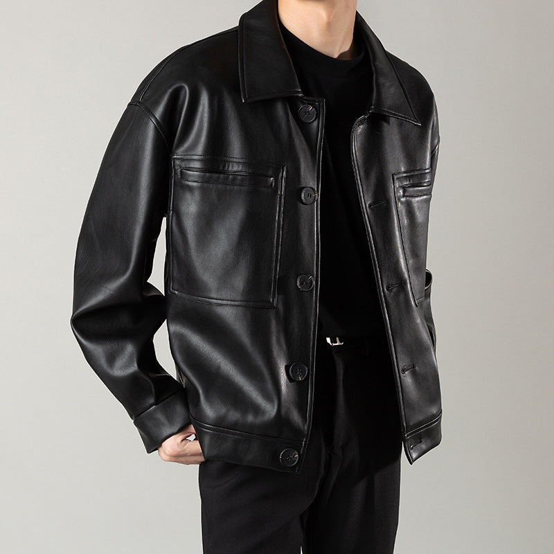 PU Casual Handsome Leather Jacket