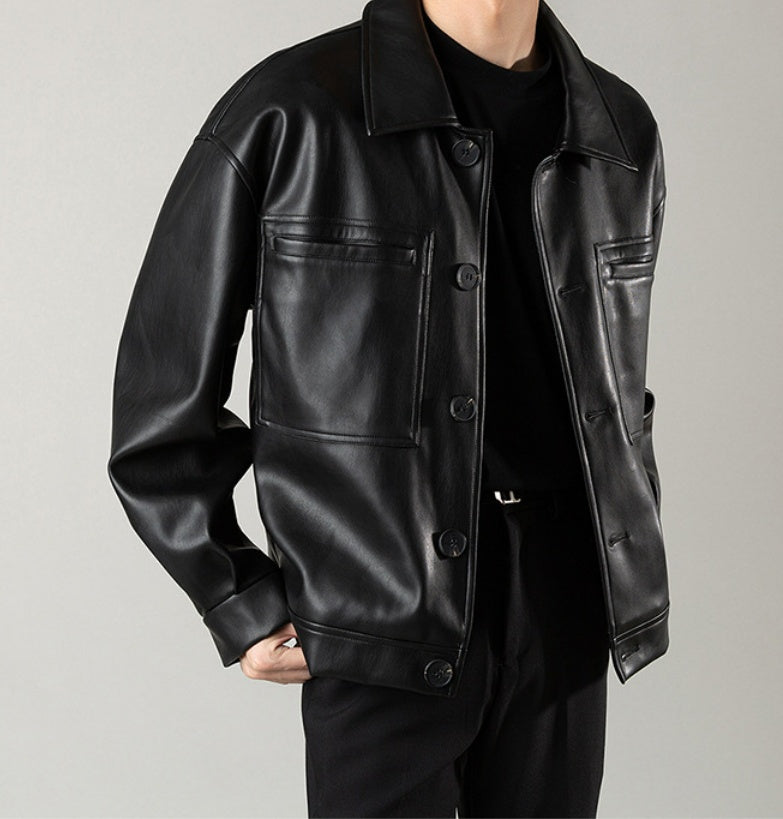 PU Casual Handsome Leather Jacket