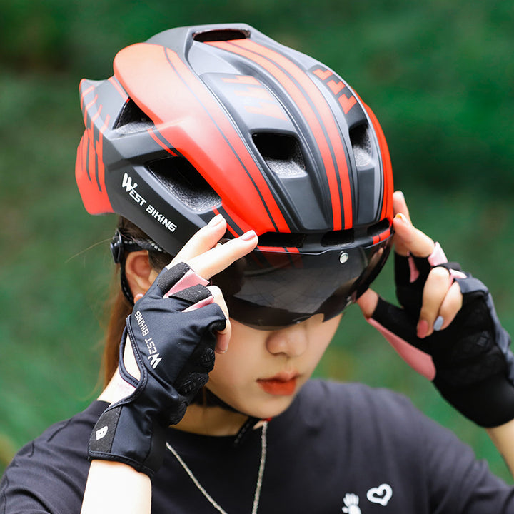 Biking Helmet Integrated With Goggles