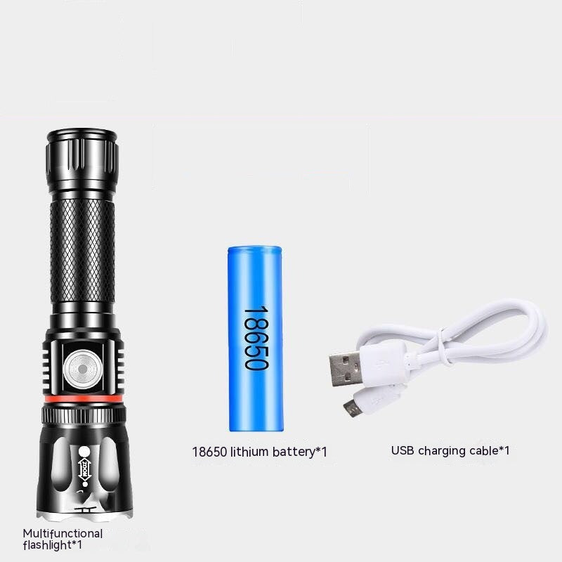 Telescopic Multifunctional T6 Strong Light Flashlight
