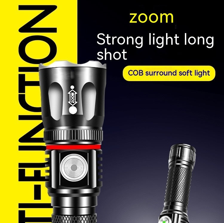 Telescopic Multifunctional T6 Strong Light Flashlight