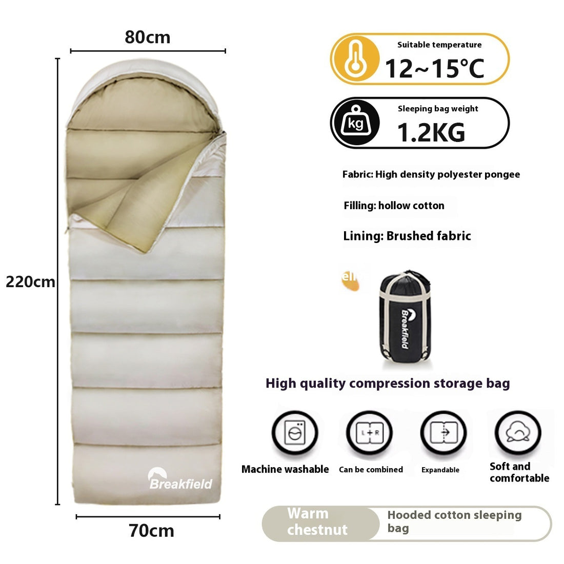 Outdoor Camping Thickened Waterproof Sleeping Bag