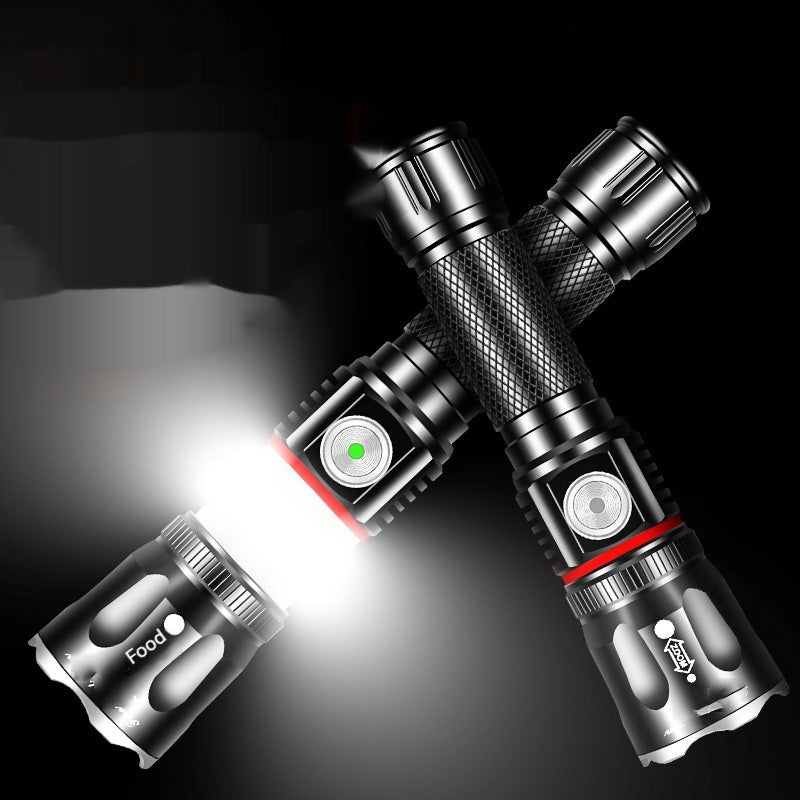 Telescopic Multifunctional T6 Strong Light Flashlight