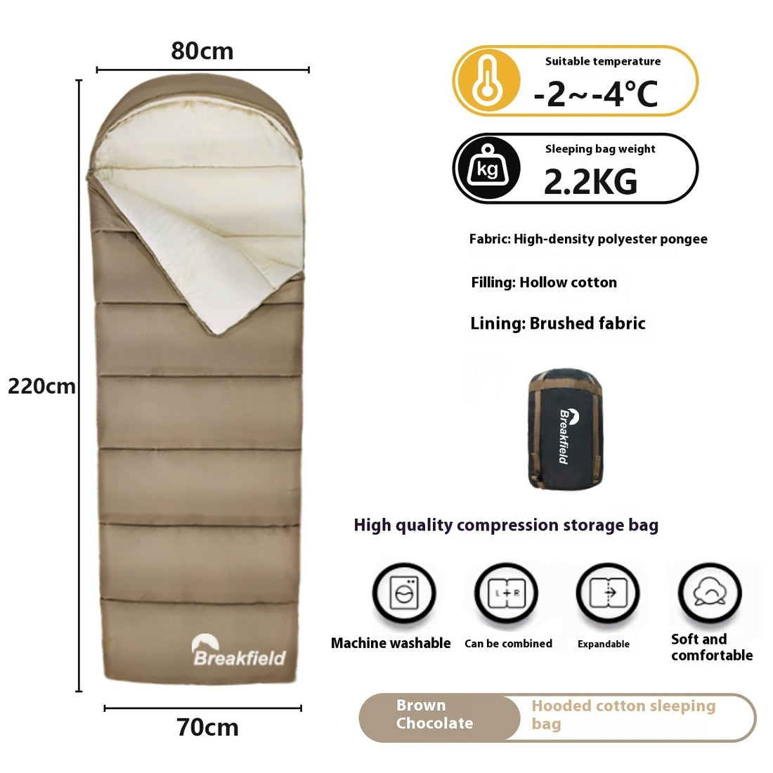 Outdoor Camping Thickened Waterproof Sleeping Bag